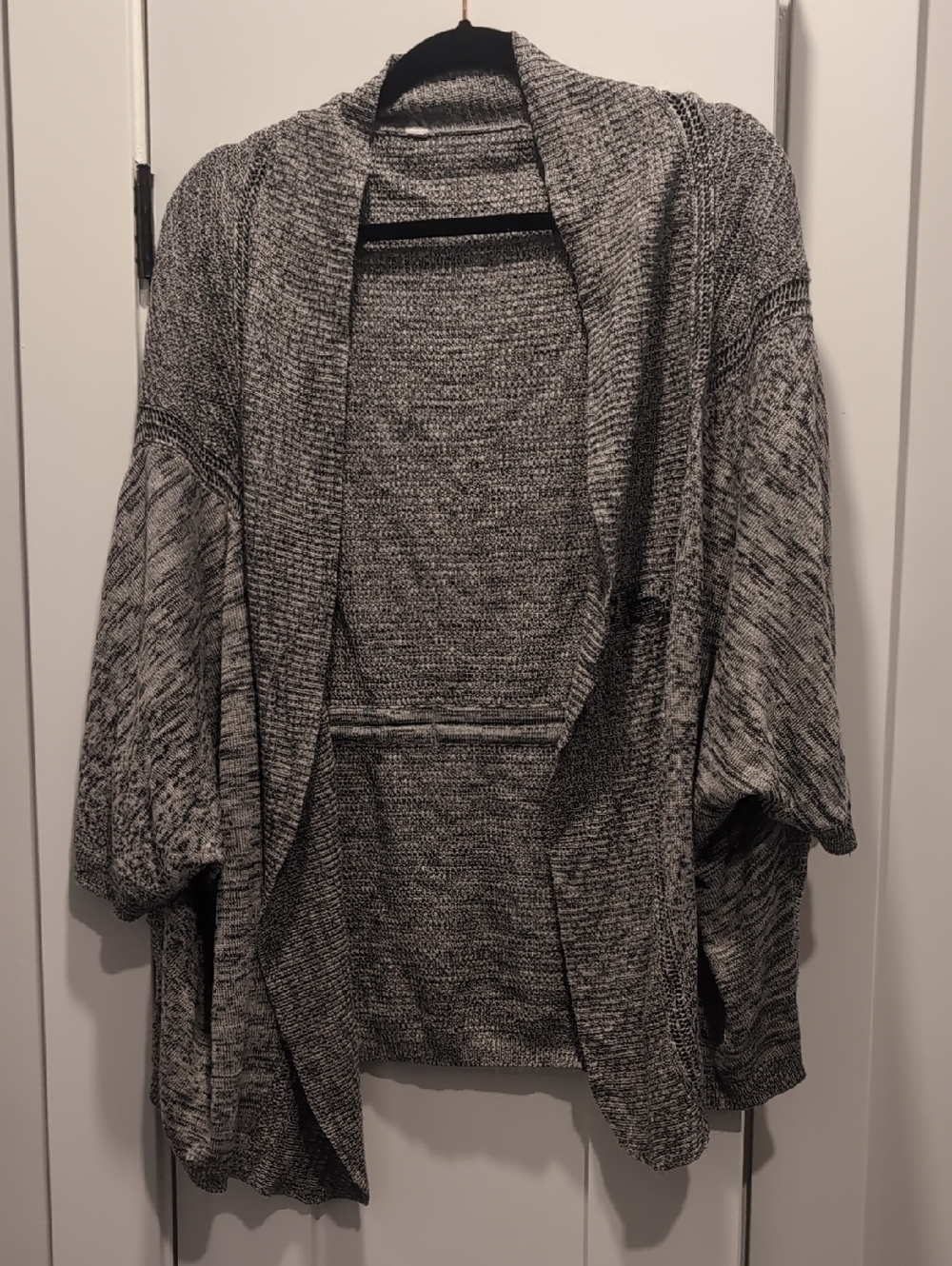 Lulu Lemon Cozy Black & White Open-Front Women's Cardigan Sweater
